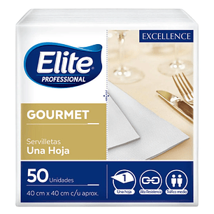 SERVILLETA DOBLADA UNA HOJA 40X40CM-50UN