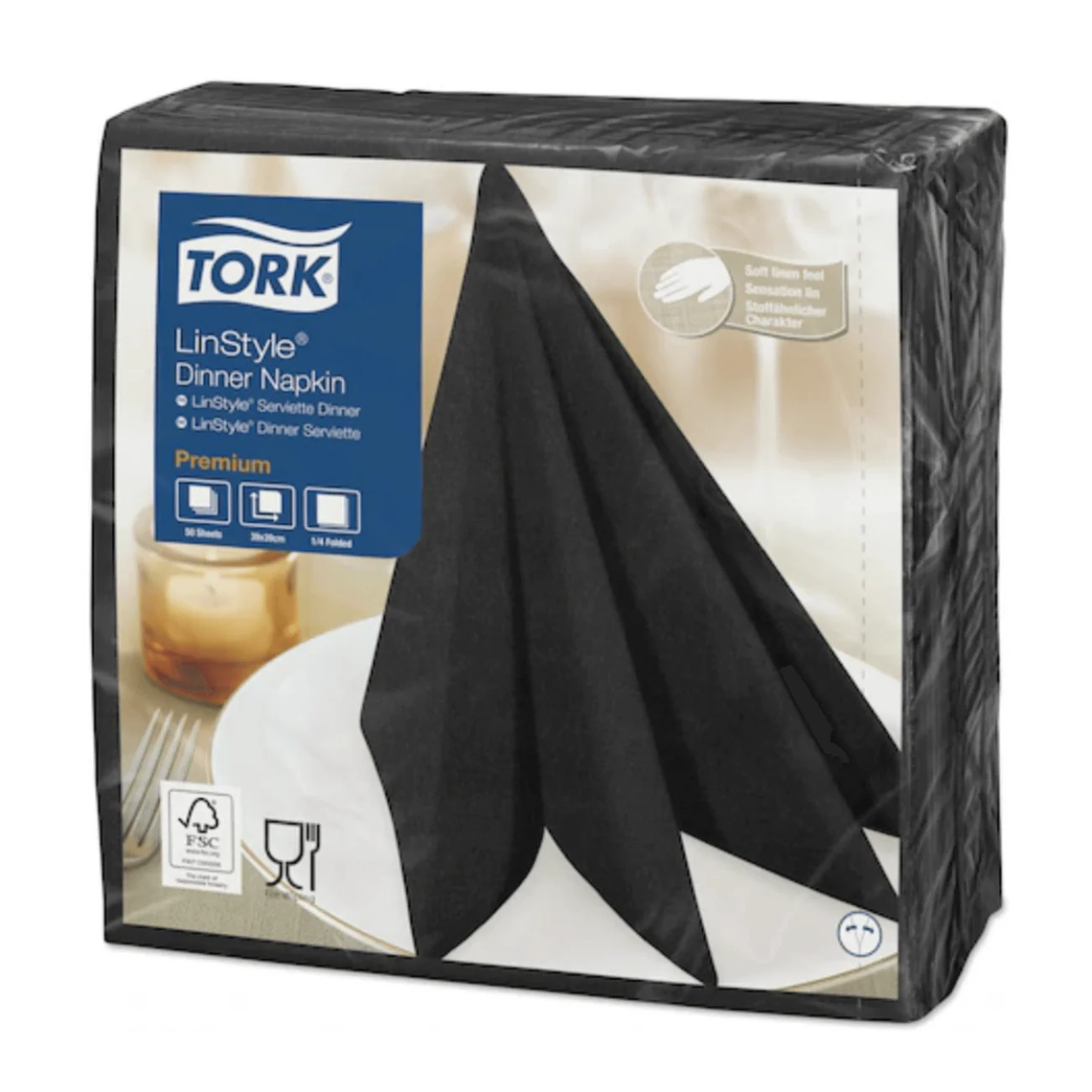 SERVILLETA LINSTYLE NEGRA 12X50 SE70034 1