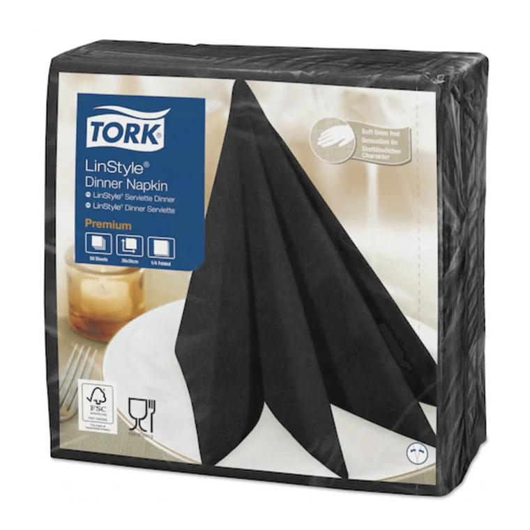 SERVILLETA LINSTYLE NEGRA 12X50 SE70034 1