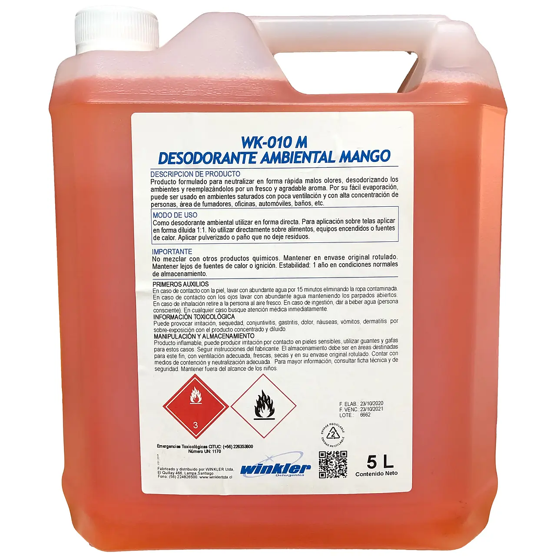 DESODORANTE AMBIENTAL MANGO 5LT WK-010 MG 1