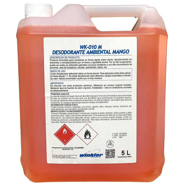 DESODORANTE AMBIENTAL MANGO 5LT WK-010 MG 1