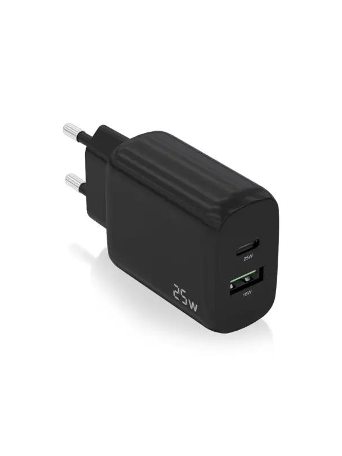Aisens Cargador USB-C PD3.0 USB-A QC3.0 25W Negro 1