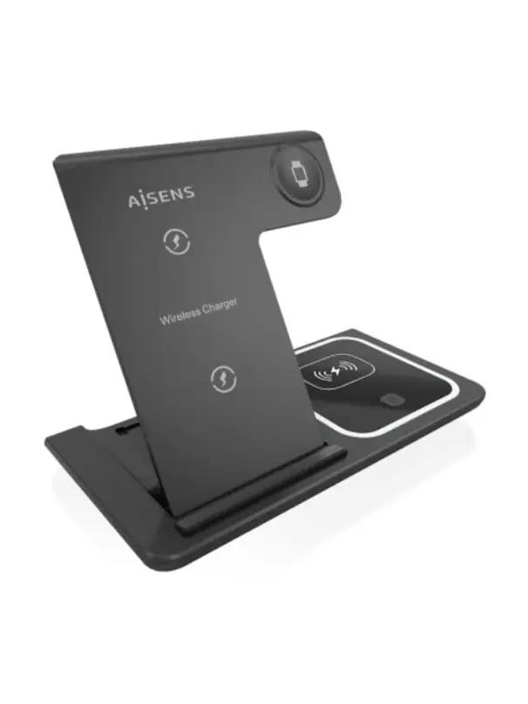 Aisens Cargador Inalámbrico USBC 15W 3 en 1 compac 1