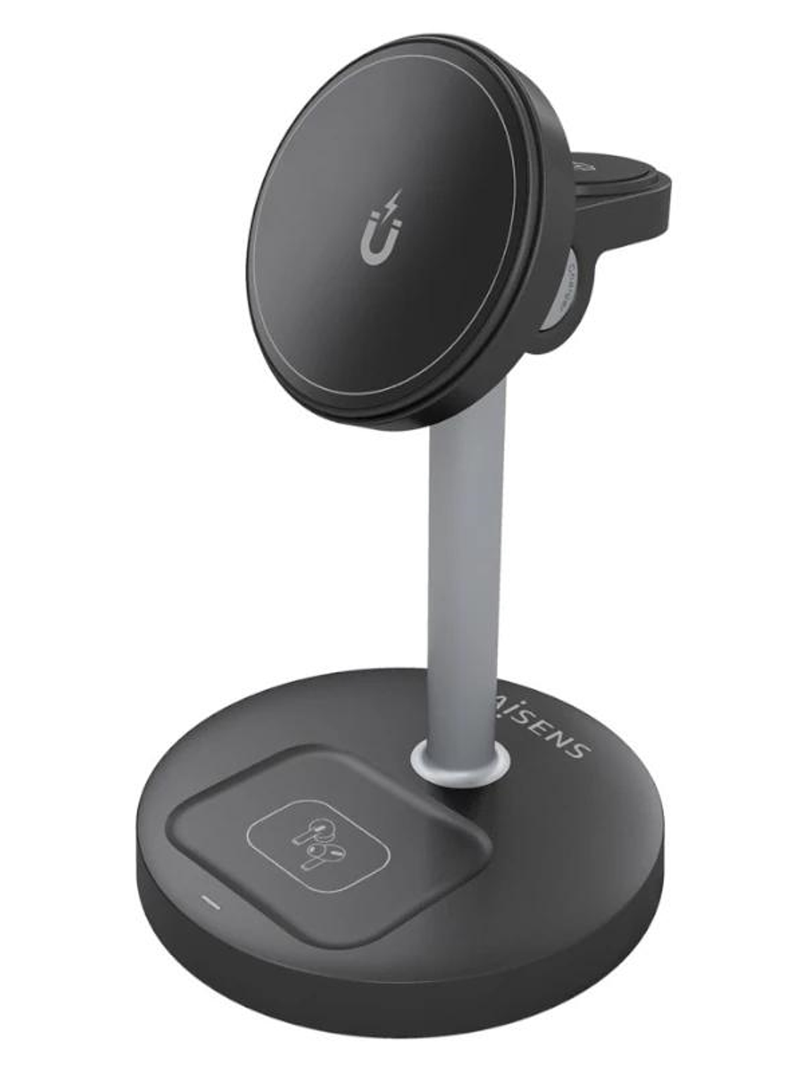 Aisens Cargador Inalámbrico USBC 15W 3 en 1 Negro 1