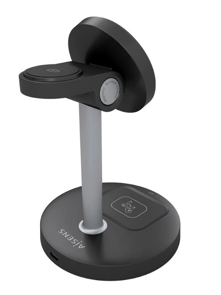 Aisens Cargador Inalámbrico USBC 15W 3 en 1 Negro 2