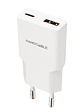 Nanocable Cargador USB-C/PD + USB-A/QC 20W Blanco - Miniatura 1