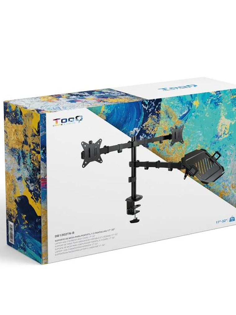 Tooq DB1202TN-B Soporte mesa 2 pantallas+ portatil 4