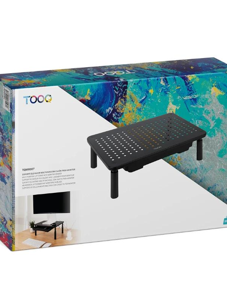 Tooq TQMR087 Soporte elevador monitores con cajón 3