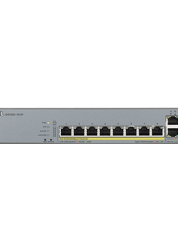 ZyXEL GS1350-12HP Switch 10xGB PoE 2xSFP 130W 2