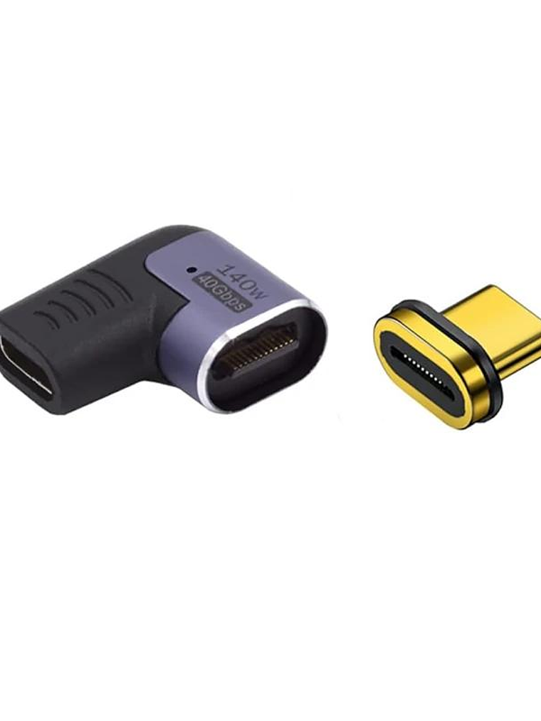 EWENT Adaptador Magnético USB-C  90ºUSB4 PD 140w 2