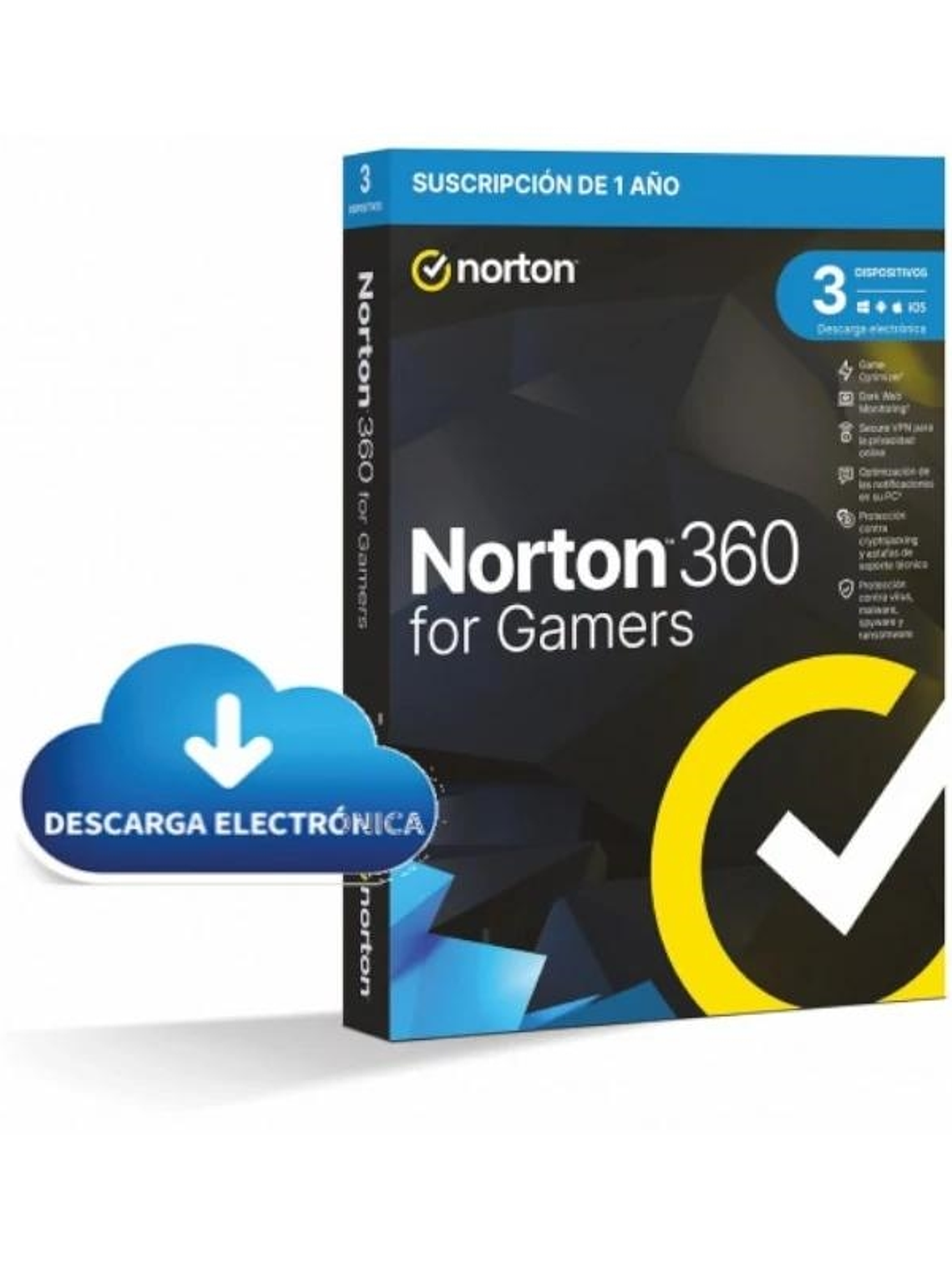 NORTON 360 FOR GAMERS 50GB ES 1U 3L/1A ESD 1