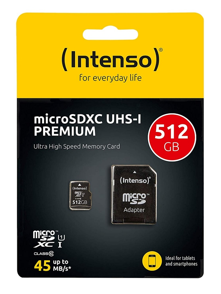 Intenso 3423493 Micro SD UHS-I Premium 512G c/adap 2
