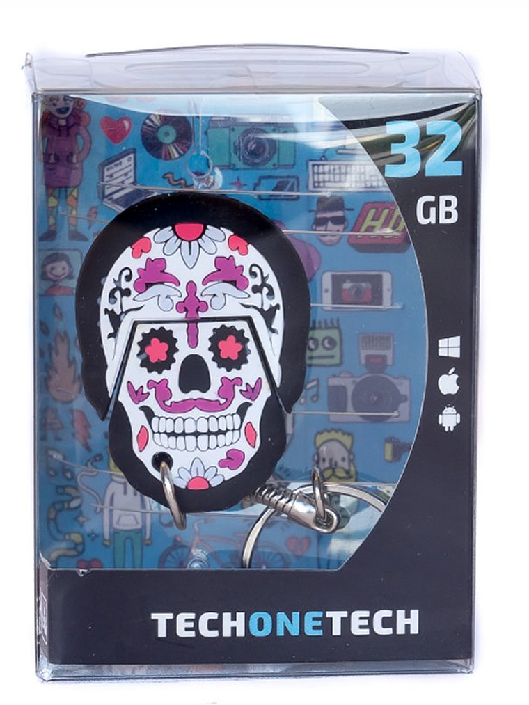 TECH ONE TECH Calavera Pinky 32 Gb USB 2.0 3