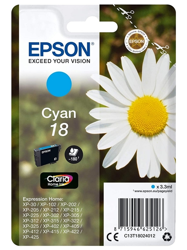 Epson Cartucho T1802 Cyan 1