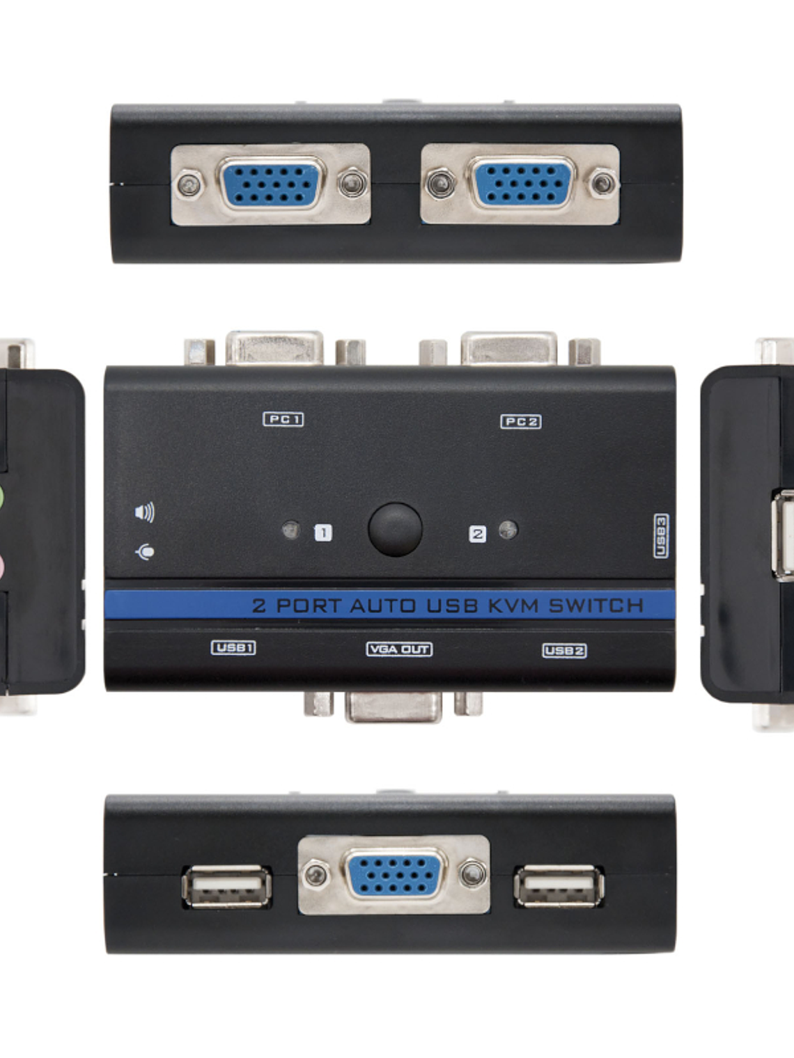 Nanocable KVM Switch VGA USB 1u-2PC+Cable 2