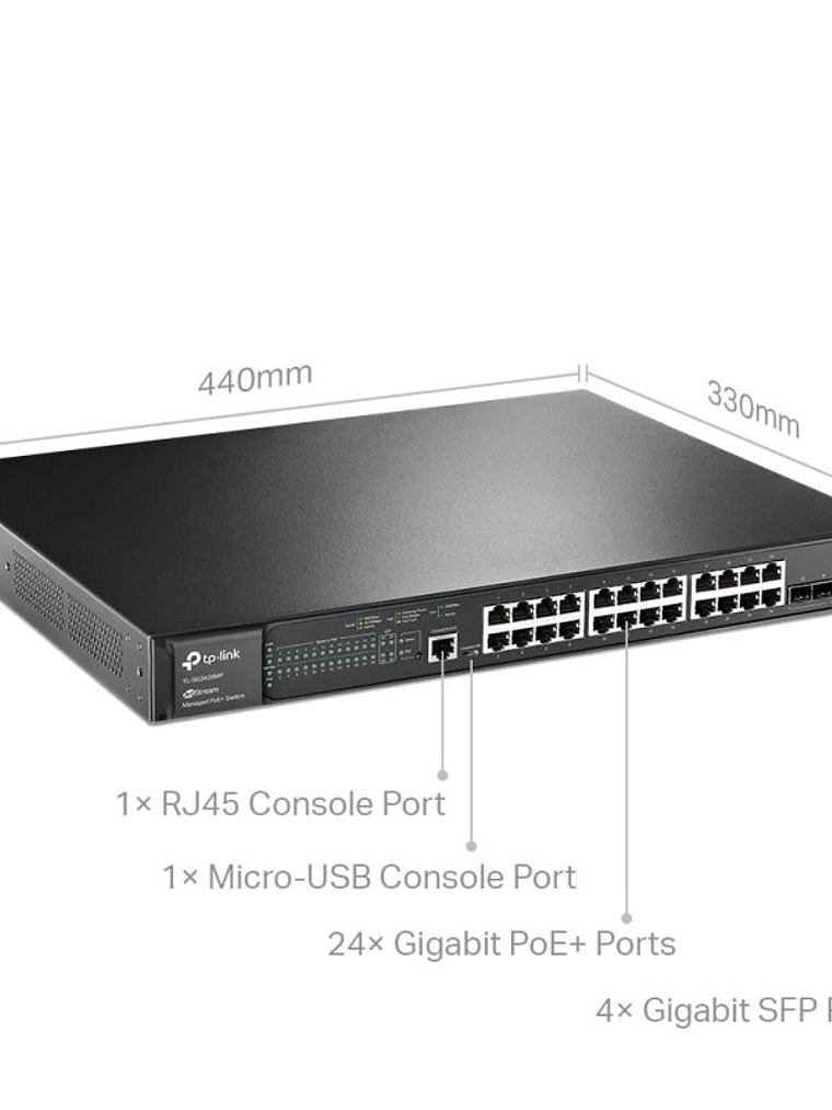 TP-Link SG3428MP Switch 24xGB PoE L2 4xSFP Rack 3