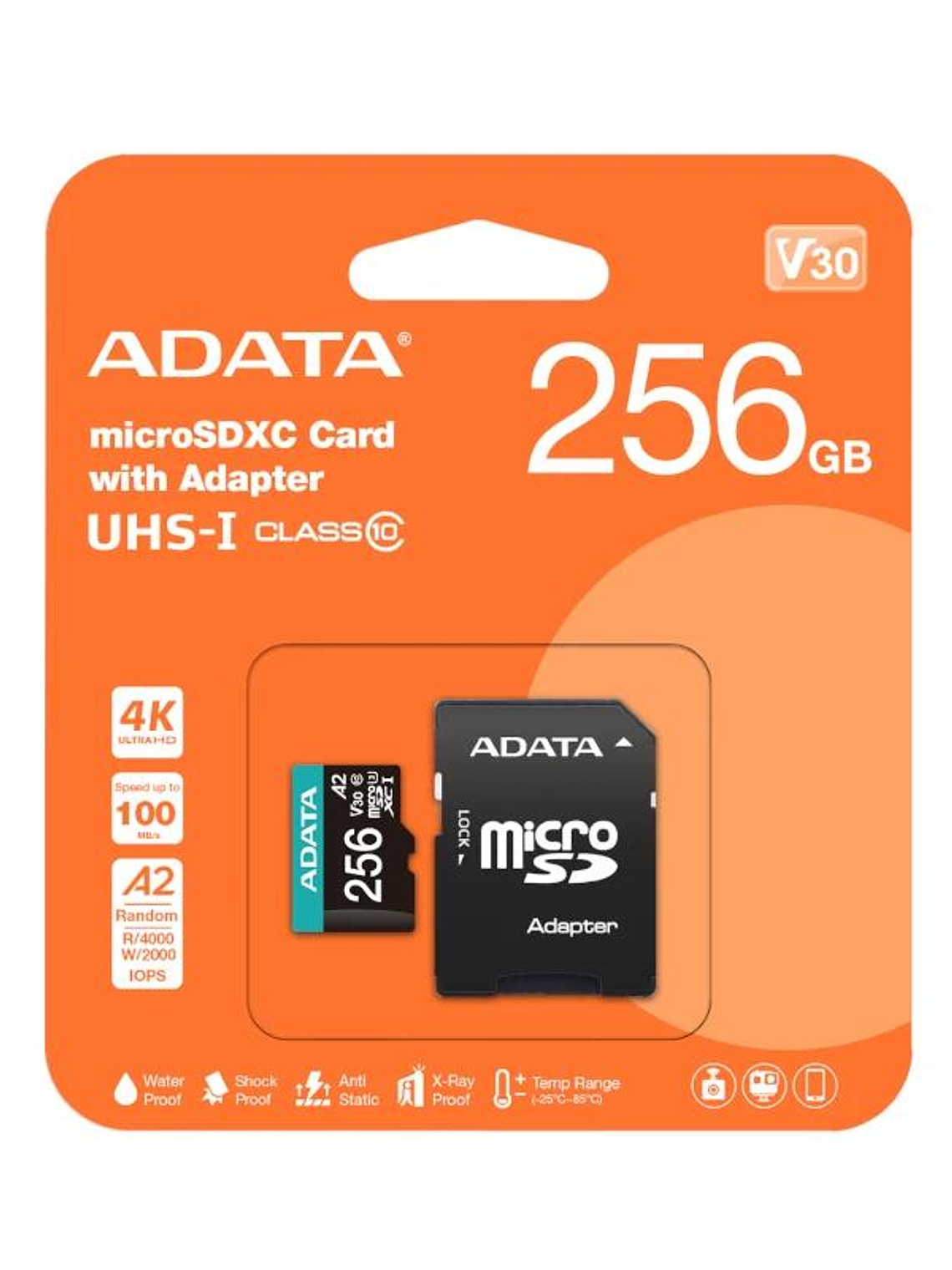 ADATA microSDXC/SDHC UHS-I U3 256GB c/adapt 2
