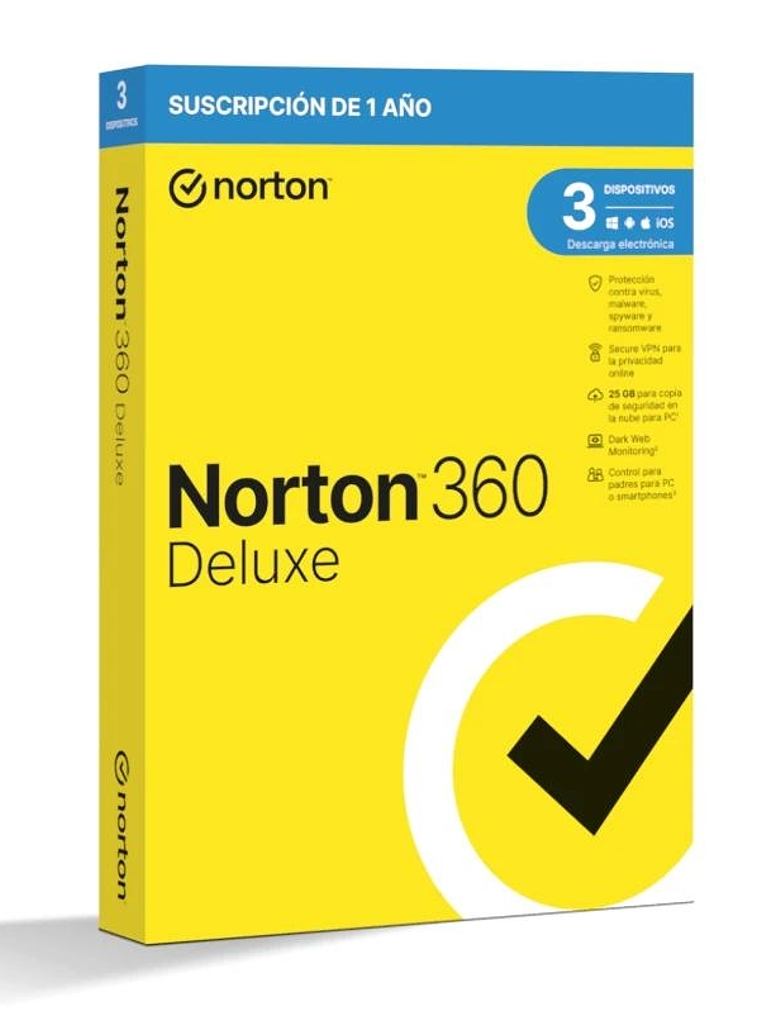 NORTON 360 Deluxe 25GB ES 1us 3 dispositivos 1A 1