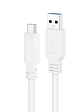 Nanocable Cable USB 3.1 Gen2 USB-C/A 0,5 M Blanco - Miniatura 2