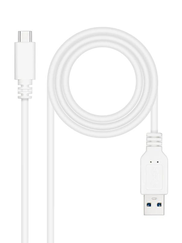 Nanocable Cable USB 3.1 Gen2 USB-C/A 1 M Blanco 1