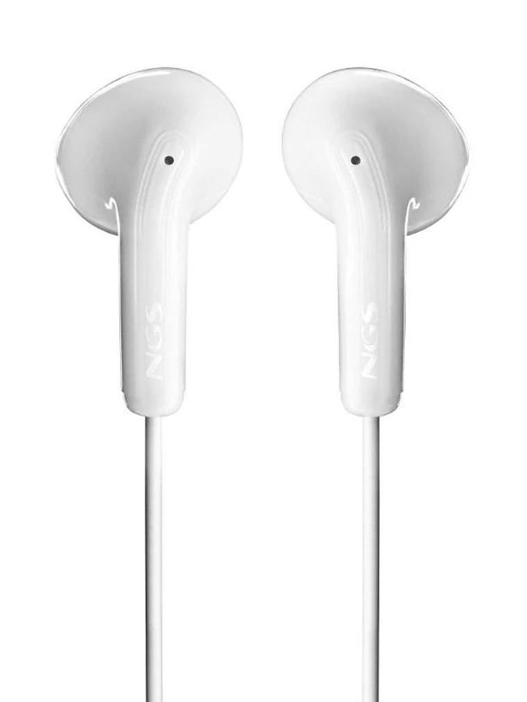 NGS Auricular Blanco Estéreo con cable JACK 3.5 mm 3