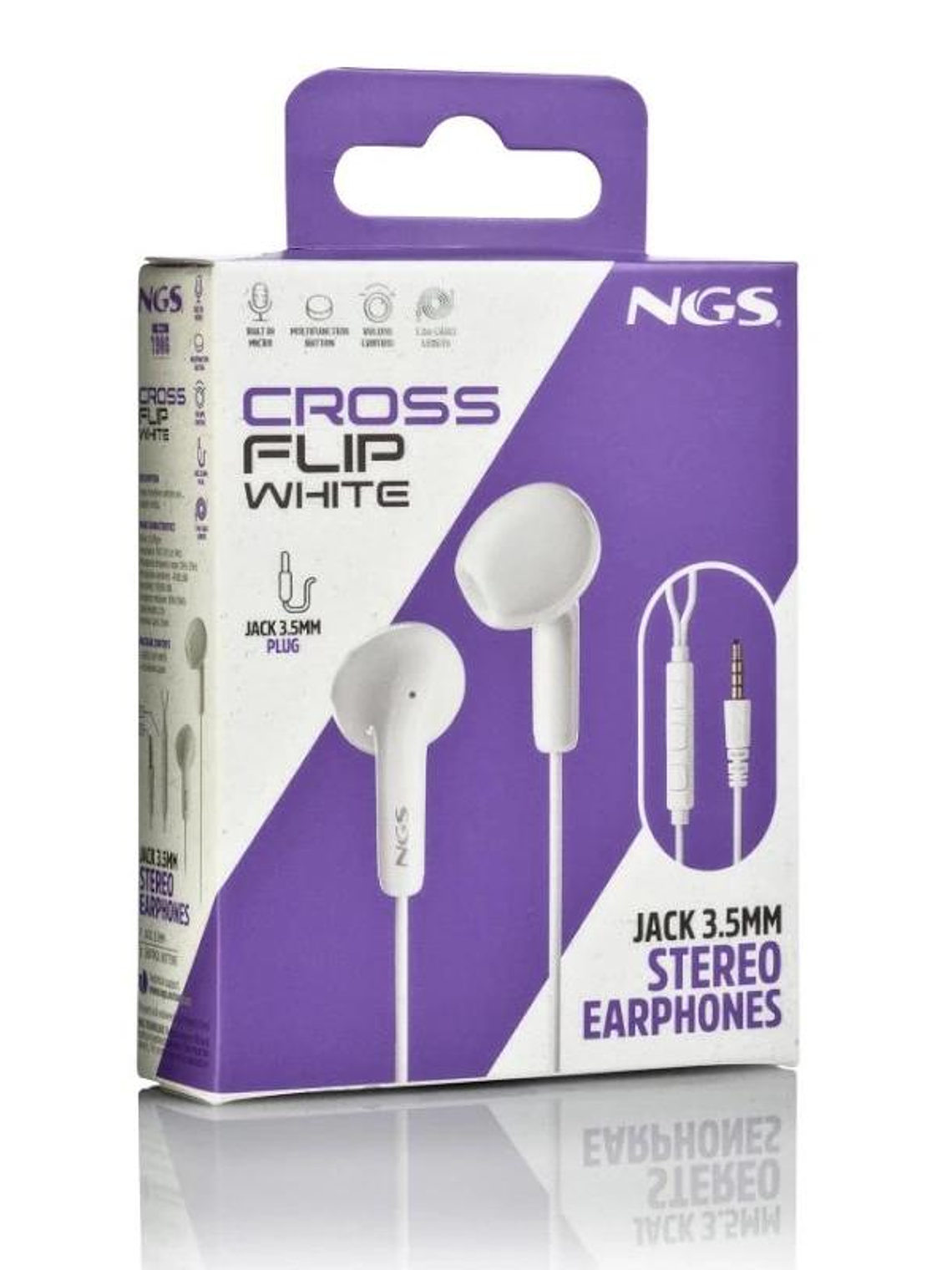 NGS Auricular Blanco Estéreo con cable JACK 3.5 mm 4