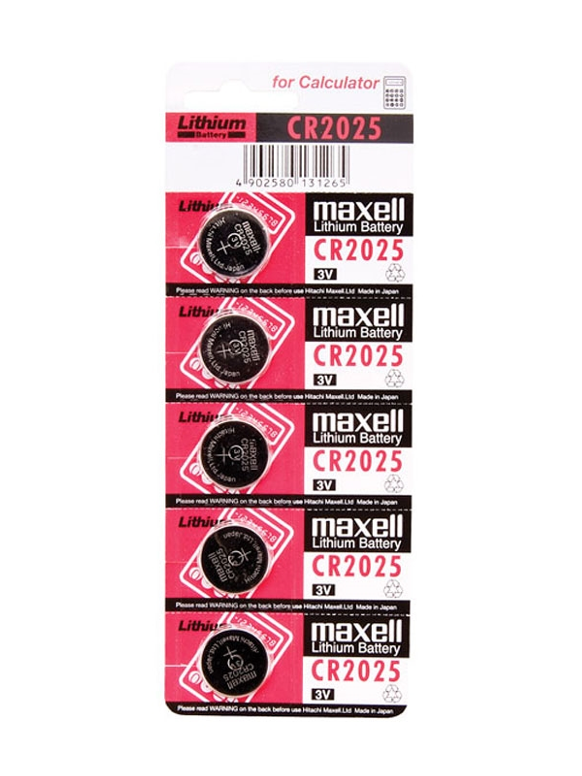 Maxell  Pila Botón Litio CR2025 3V Blister*5 1