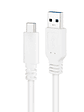 Nanocable Cable USB 3.1 Gen2 USB-C/A 2 M Blanco - Miniatura 2