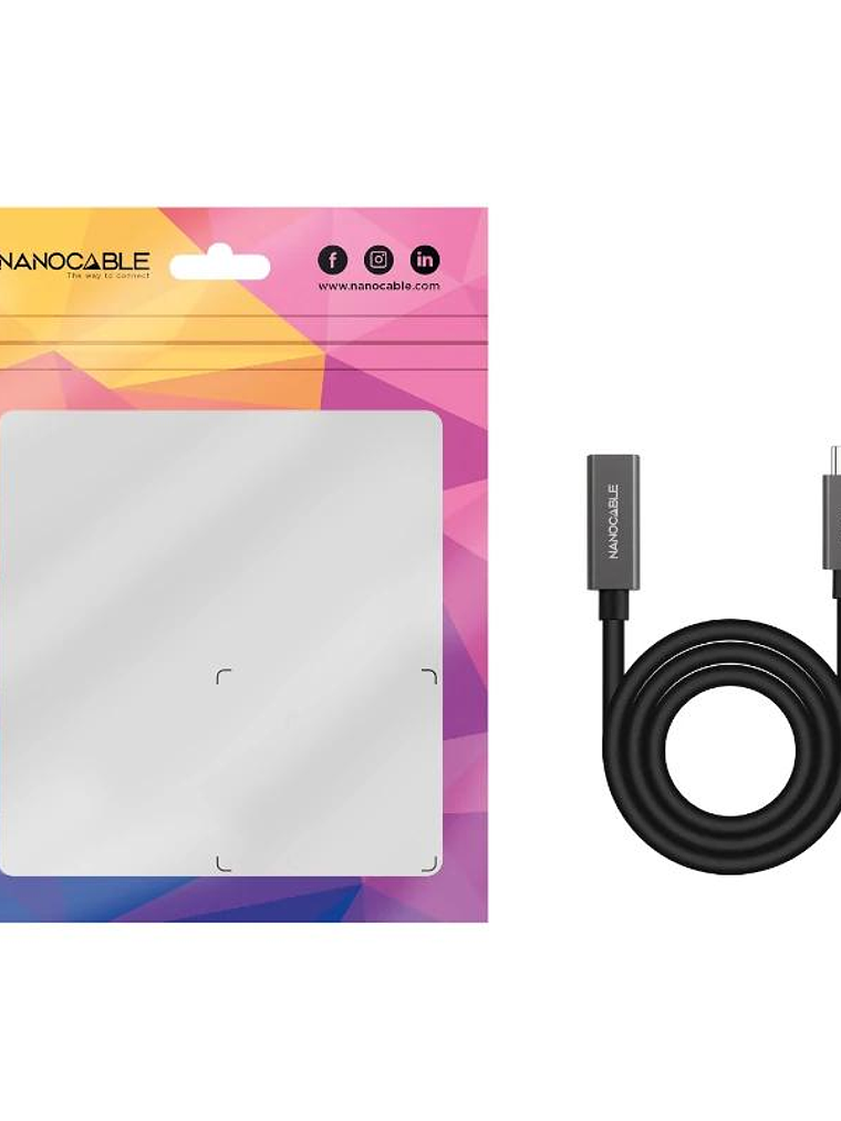 Nanocable Cable USB 3.2 Gen2 USB-C M/H 0,5 M Negro 4