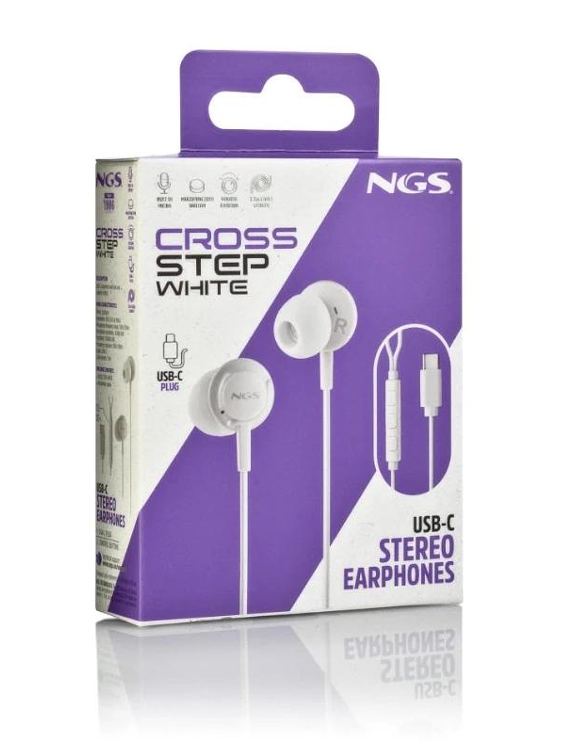 NGS Auricular Blanco Estéreo USB-C con cable 4