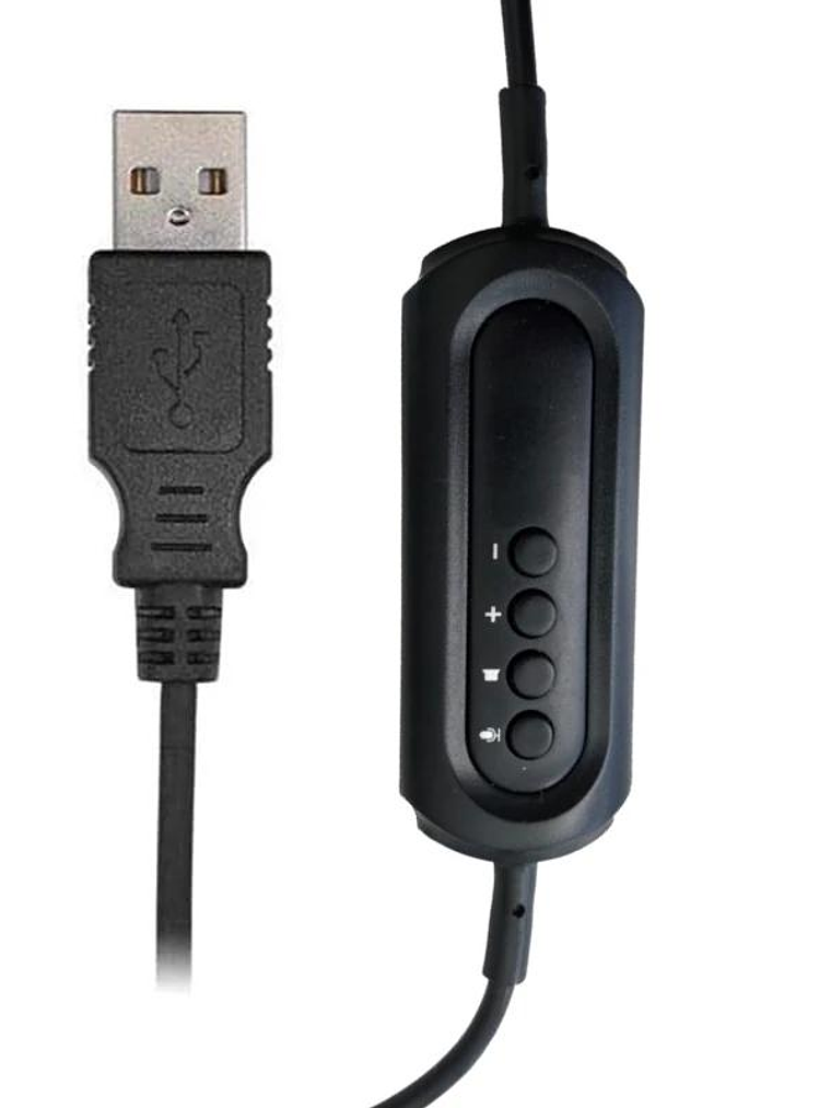 EWENT EW3568 Auricular USB+micrófono cable  2,1m 2