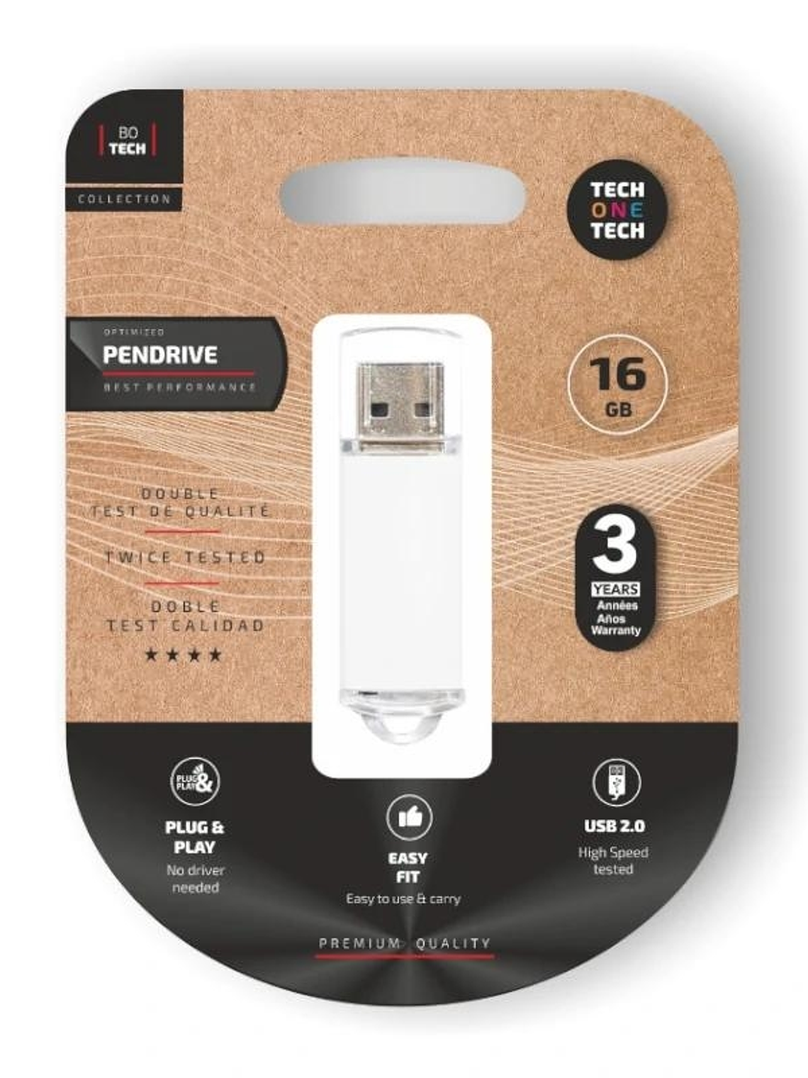 TECH ONE TECH Basic Pendrive 16Gb USB 2.0 Blanco 1