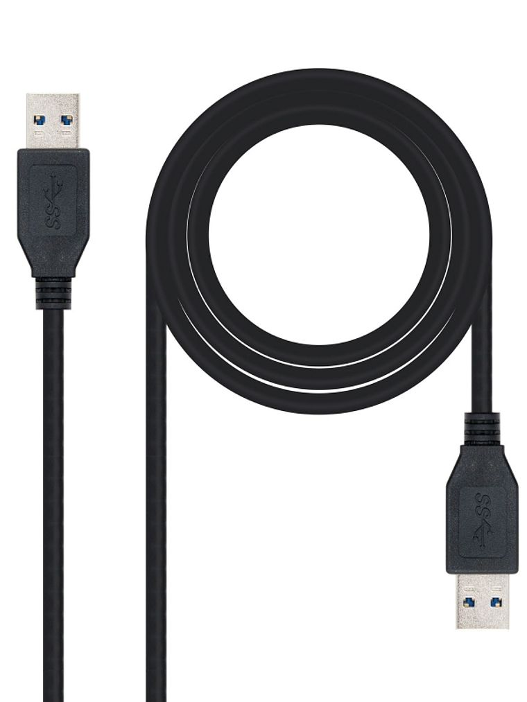 Nanocable Cable USB 3.0, tipo A/M-A/M, Negro, 1m 1