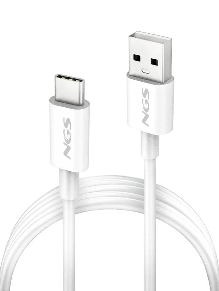 NGS CABLE CARGA RAPIDA USB-A A USB-C 1M BLANCO 2