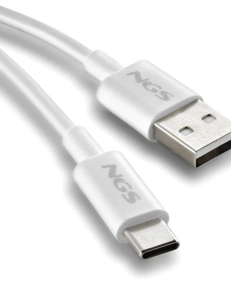 NGS CABLE CARGA RAPIDA USB-A A USB-C 1M BLANCO 3