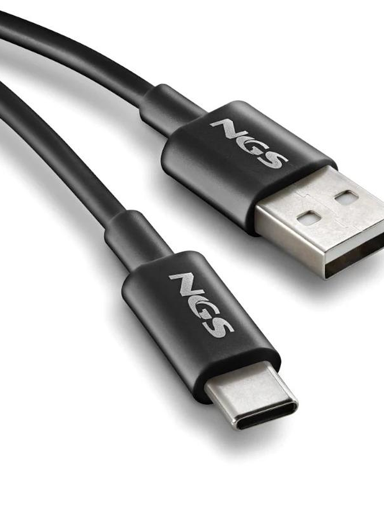 NGS CABLE CARGA RAPIDA USB-A A USB-C 1M NEGRO 3