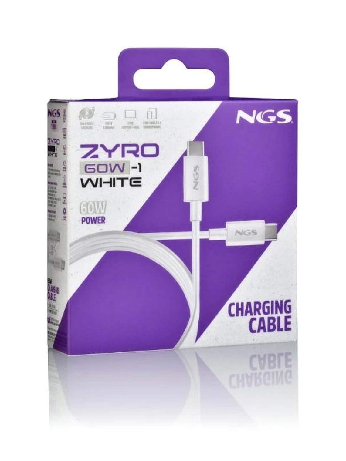 NGS CABLE CARGA RAPIDA USB-C A USB-C 1M BLANCO 4