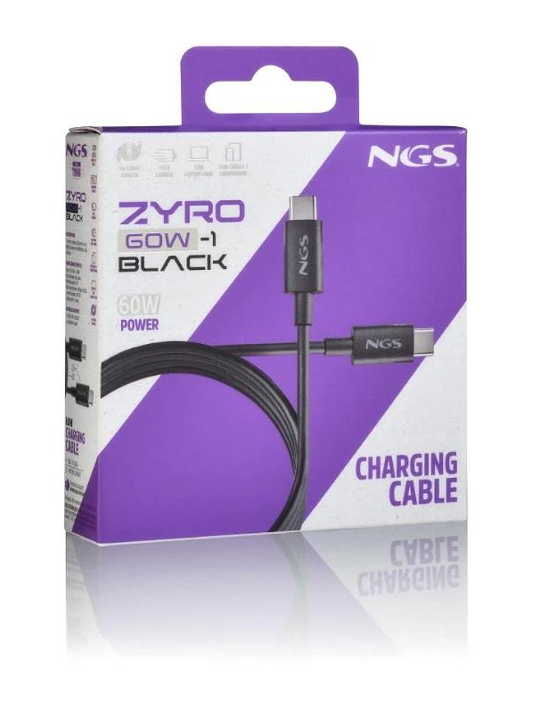 NGS CABLE CARGA RAPIDA USB-C A USB-C 1M NEGRO 4