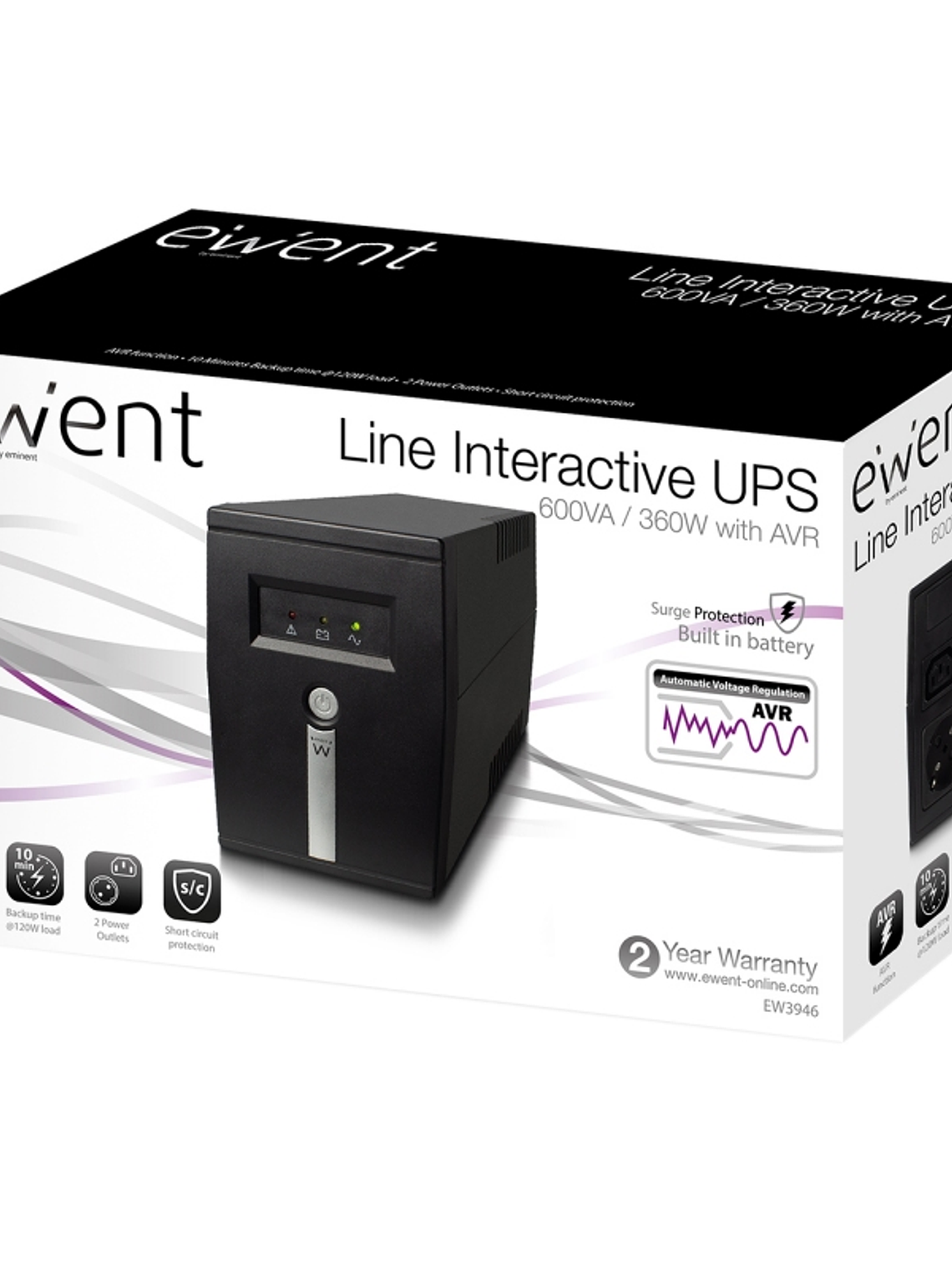 EWENT SAI EW3946 UPS 600VA Line Interactive 2
