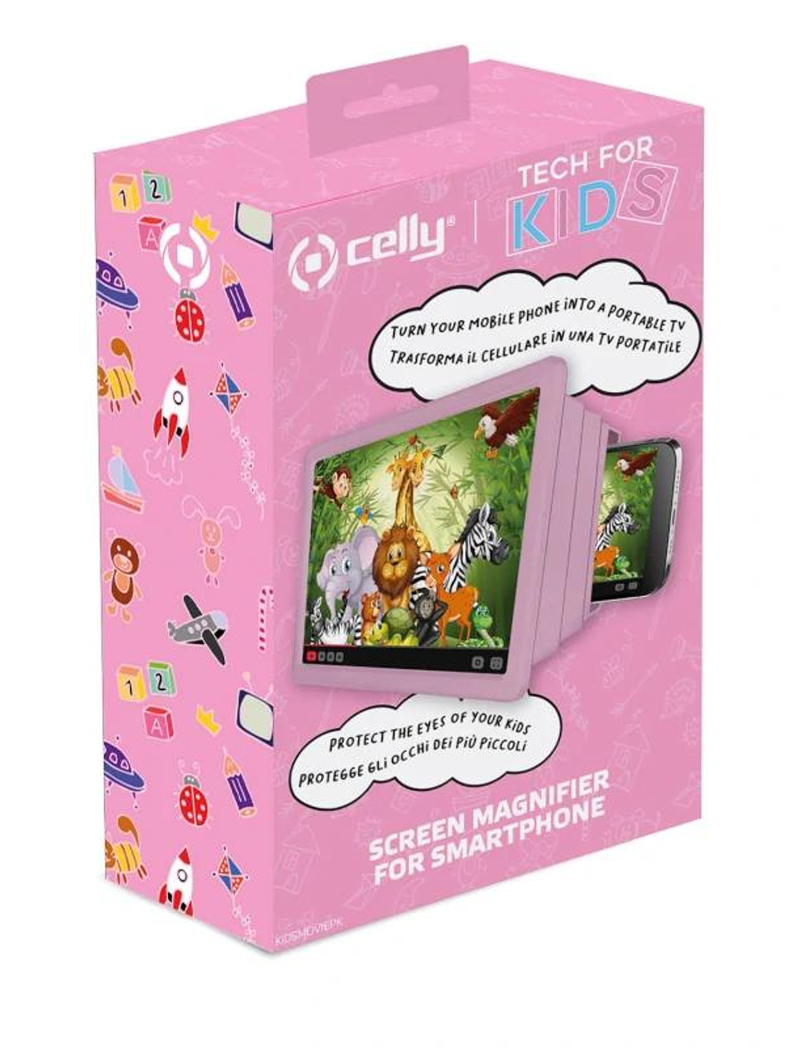 Celly amplificador de pantalla para niños Rosa 3