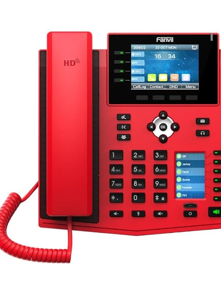 Fanvil X5U Rojo 16 líneas SIP 1 pantalla lateral 1