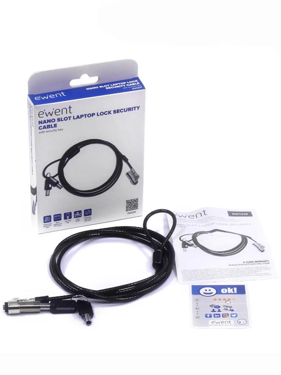 EWENT Cable Seguridad Nano con Llave 3