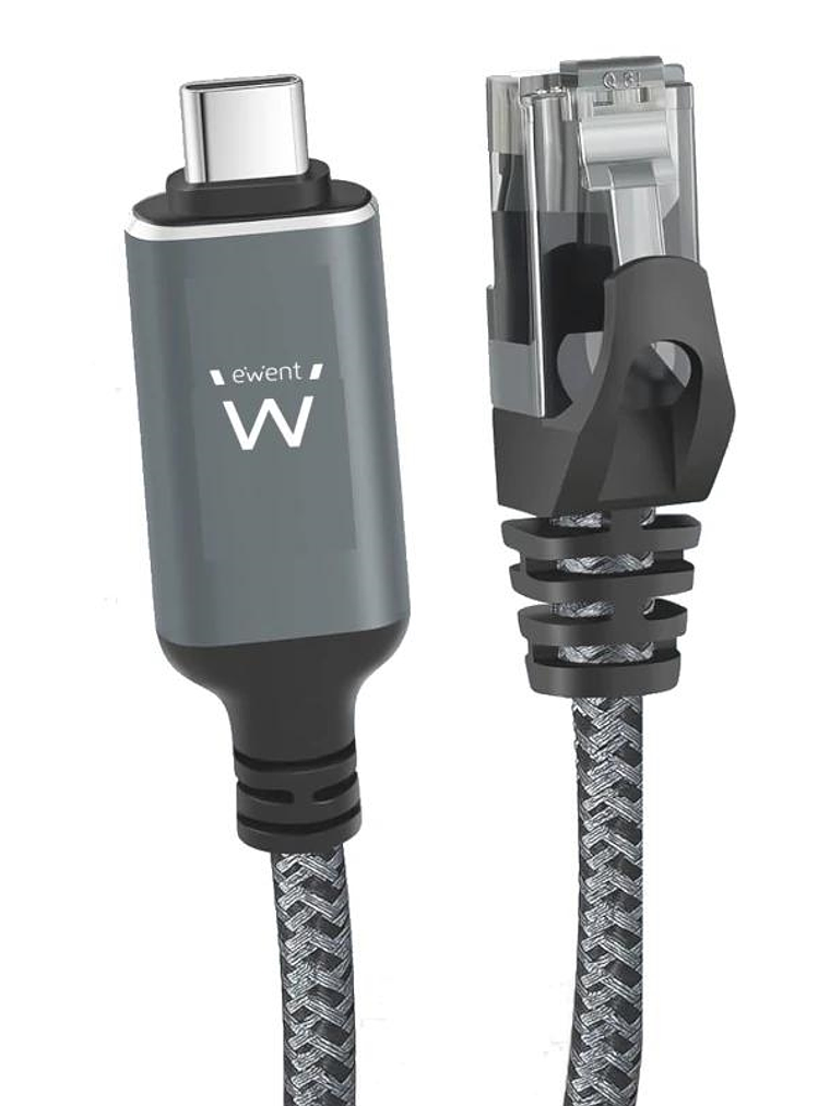 EWENT Cable USB-C 3.1 A RJ45 CAT6 FTP, 1Gbps, 2m 1