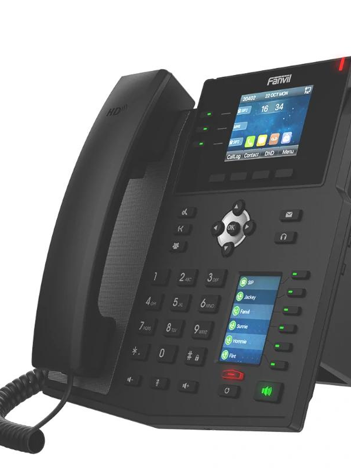 Fanvil X4U, 12 líneas SIP, 1 pantalla lateral 2