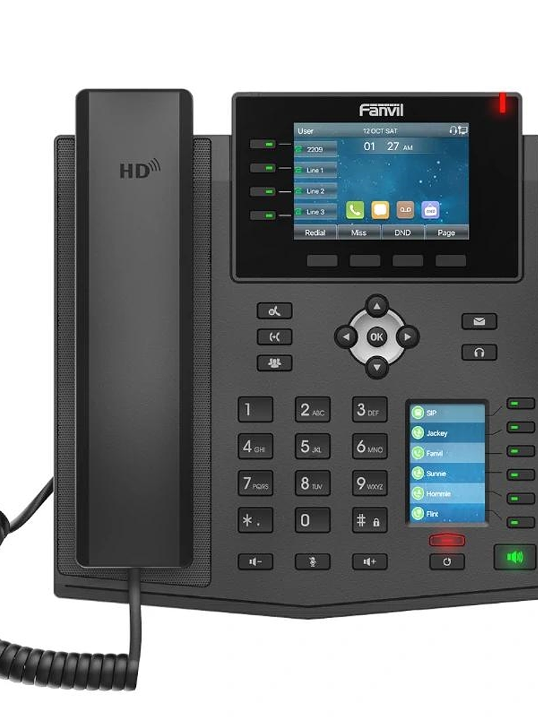 Fanvil X5U, 16 líneas SIP, 1 pantalla lateral 1