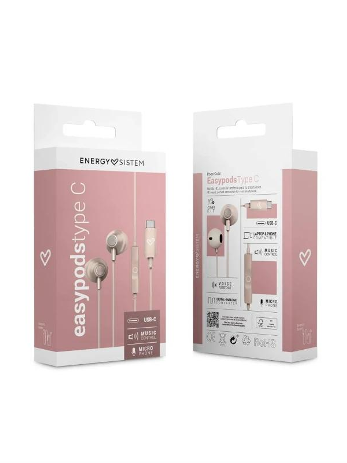 Energy Sistem Auriculares EasyPods Type C Rose 4