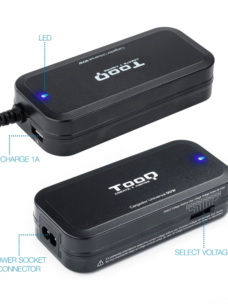 Tooq Cargador portátil 90W manual 12 conectores 2