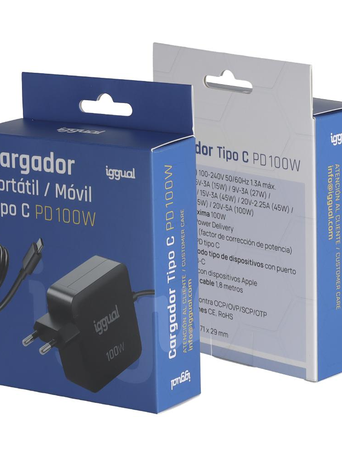 iggual Cargador portátil y móvil tipo C PD 100W 2
