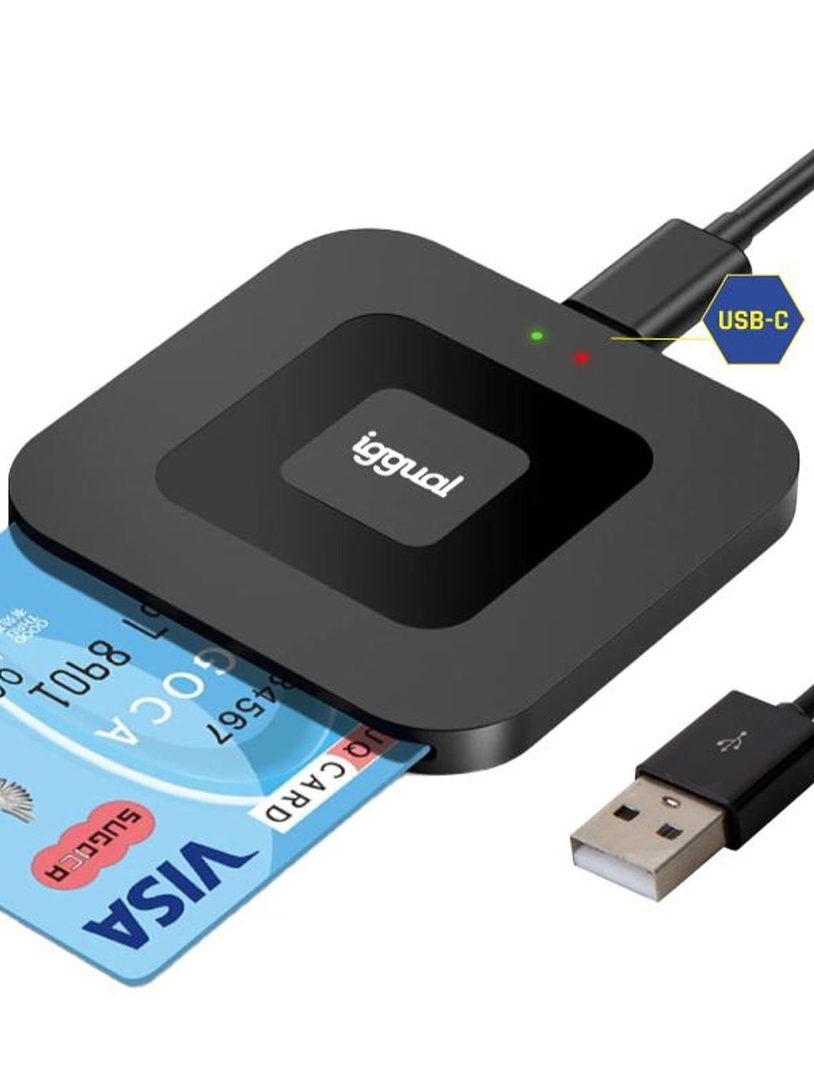 iggual Lector DNI SIP tarjetas ID USB-A / tipo C 1