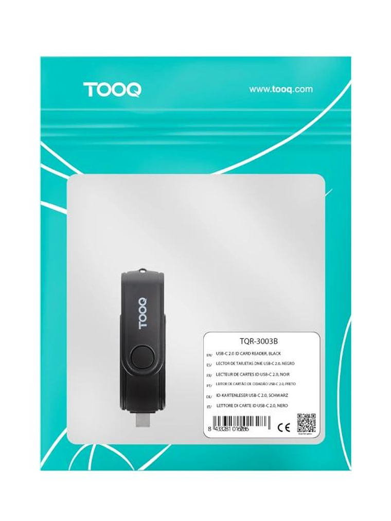 Tooq TQR-3003B Lector USB-C 2.0+USB-A 3.0 SD/TF 2